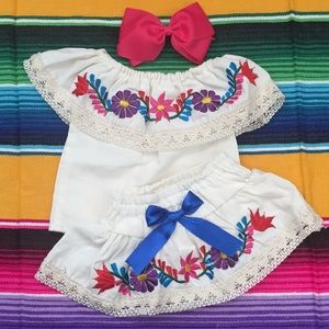 Size 6-11 Months CUTE Mexican outfit embroidered